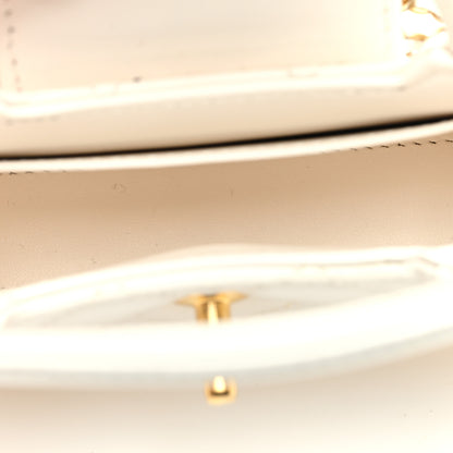 Chanel Shiny Aged Calfskin Quilted Mini Nano Kelly Shopper White 5 of 10