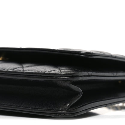 Chanel Lambskin Quilted Wallet On Chain WOC Black 11 of 11
