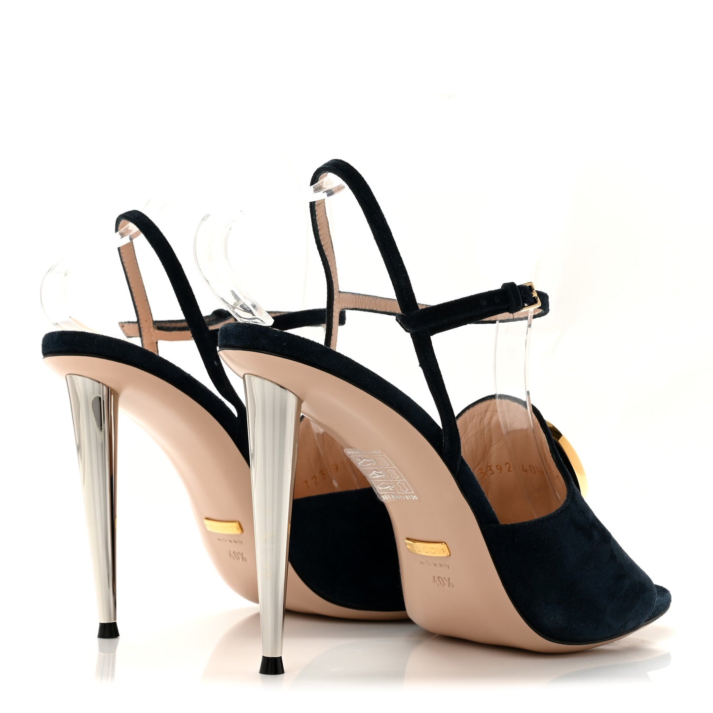 Suede Blondie 100mm Slingback Sandals 40.5 Blondie Blu