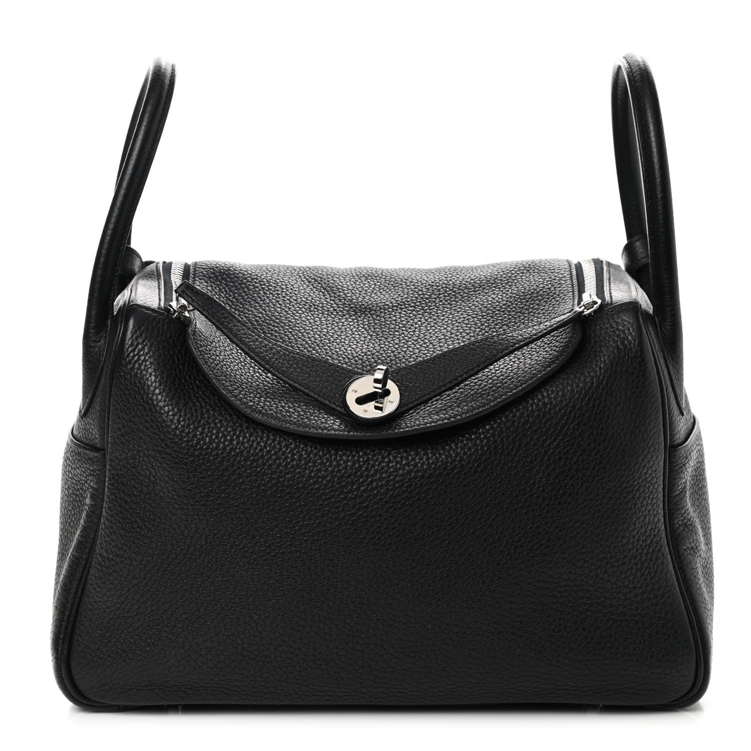 Hermes Taurillon Clemence Lindy 30 Black 1 of 9
