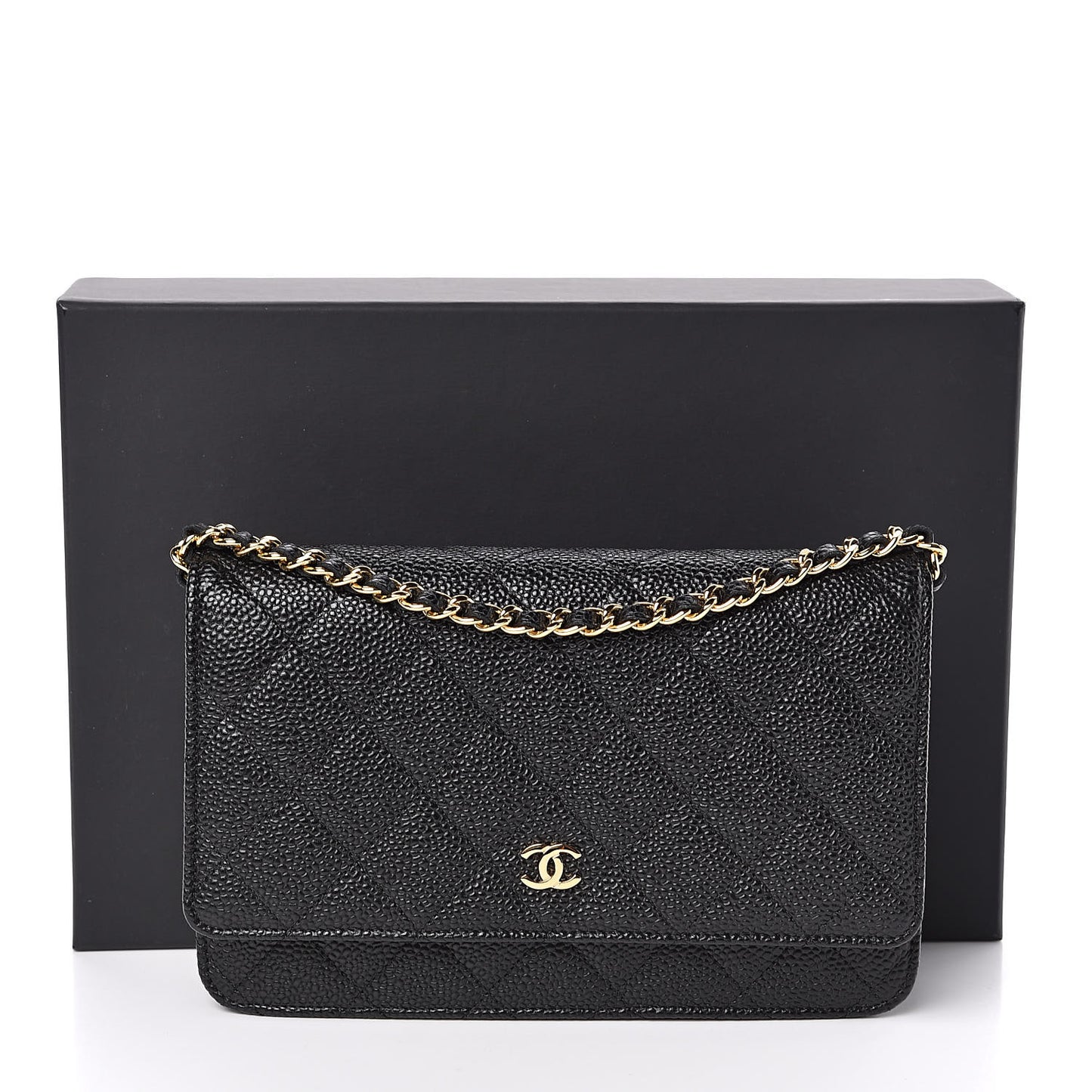 Caviar Quilted Wallet On Chain WOC Black
