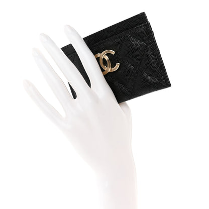 Chanel Caviar Quilted Striated Card Holder Black 2 of 11