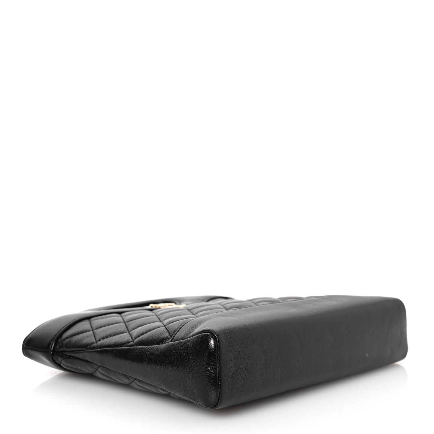 Shiny Quilted Mini 31 Shopping Bag Black