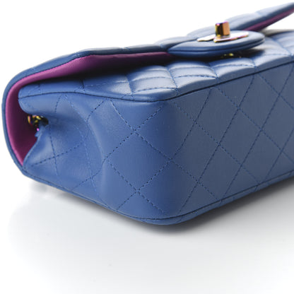 Chanel Lambskin Quilted Mini Rectangular Flap Blue Purple 6 of 10