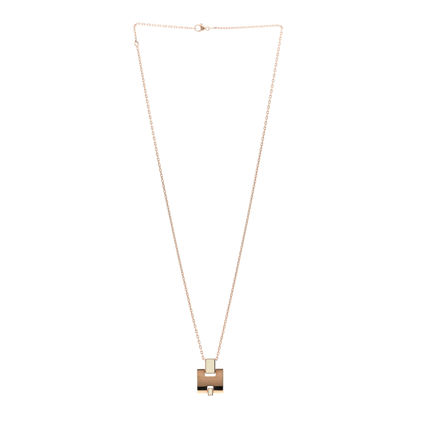 Rose Gold Plated Lacquered Eileen Pendant Necklace Craie