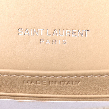 Saint Laurent Calfskin Crocodile Embossed Monogram Sunset Chain Wallet Dark Beige 6 of 10