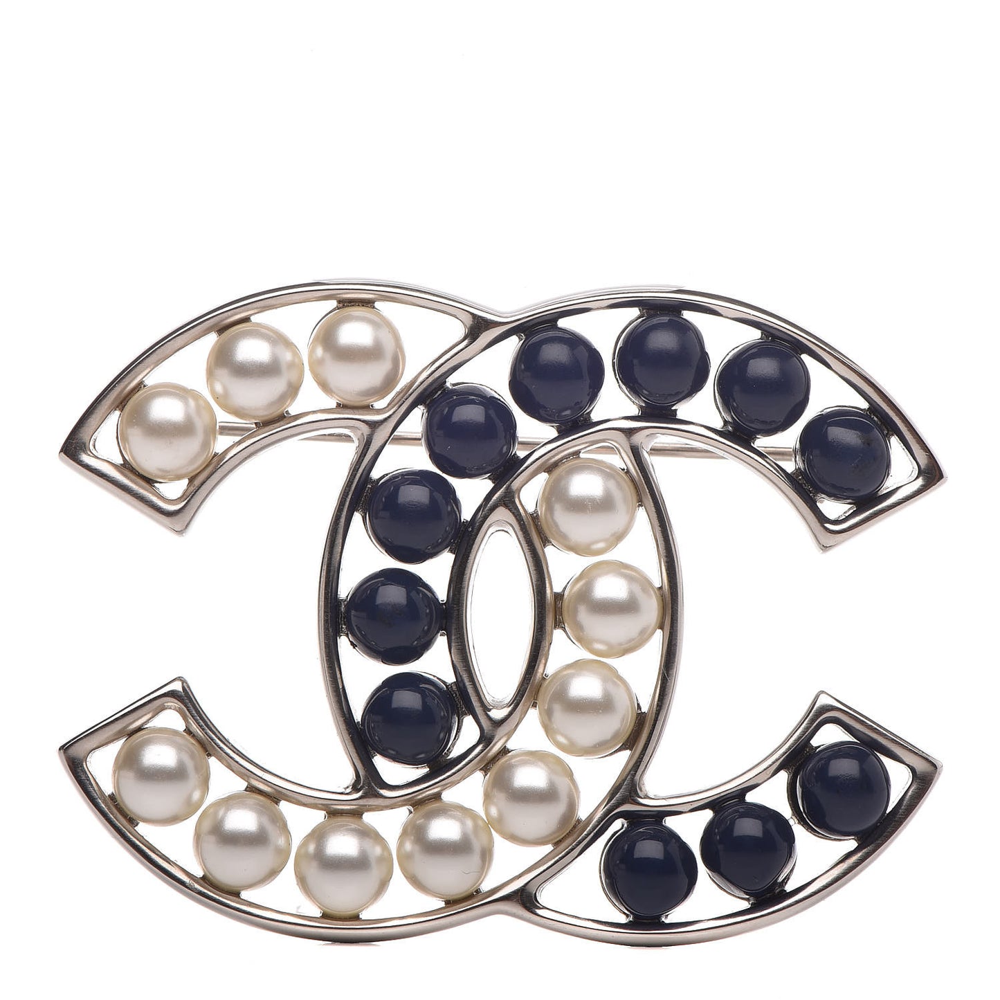 Pearl CC Brooch Blue Silver