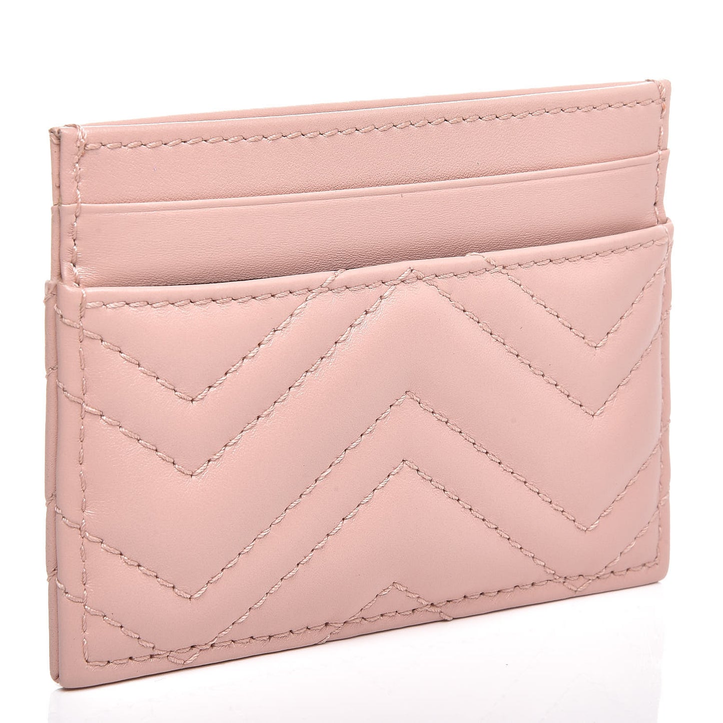 Calfskin Matelasse GG Marmont Card Holder Perfect Pink