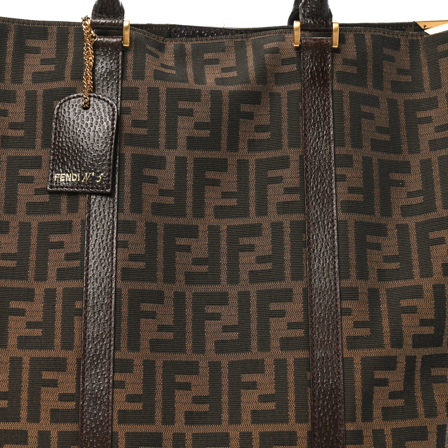 Fendi Zucca Metal Frame Tote Tobacco 8 of 10
