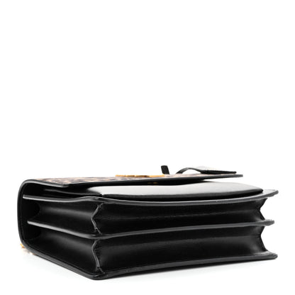 Saint Laurent Calfskin Suede Leopard Print Medium Monogram Sunset Black 4 of 10