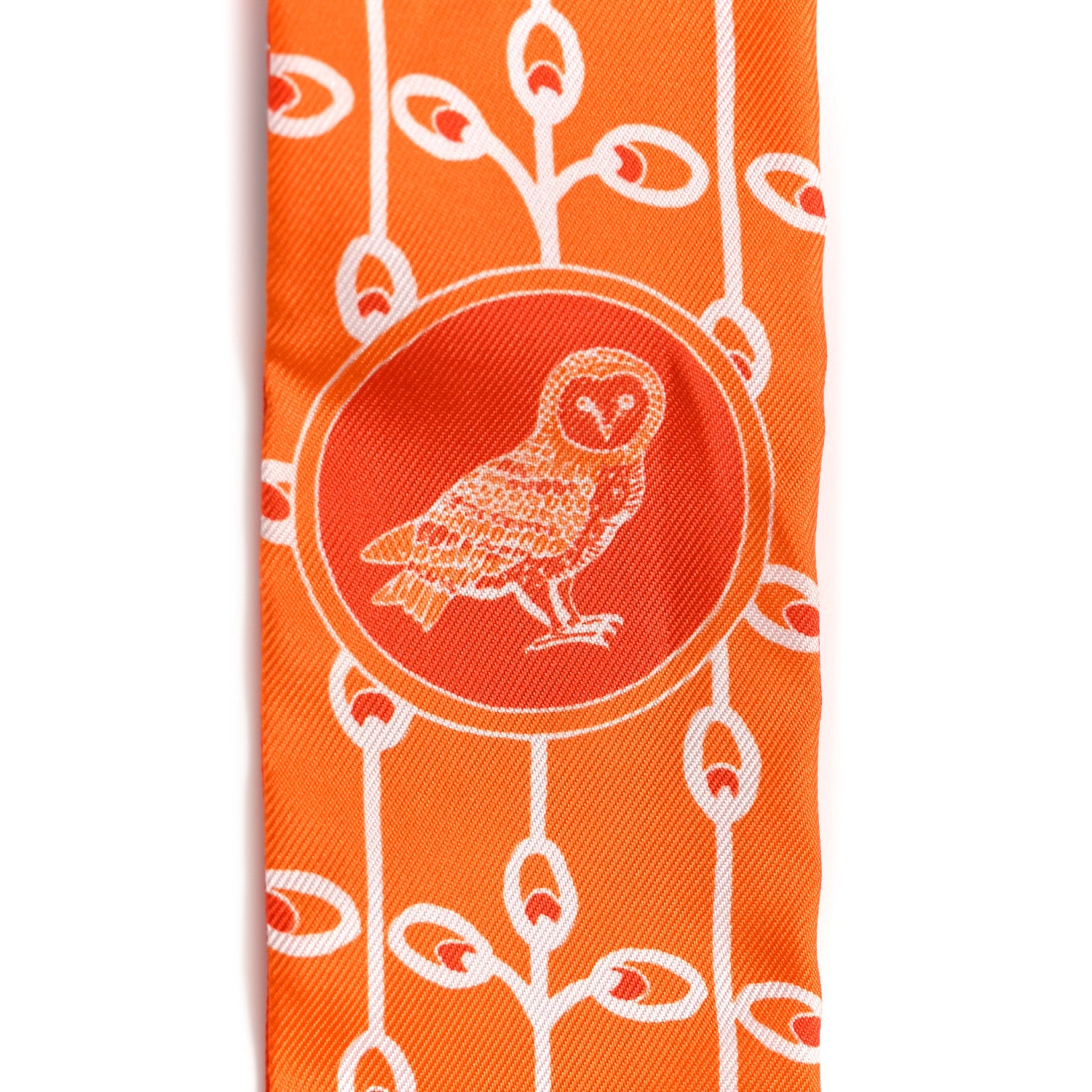 Hermes Silk La Danse Des Amazones Twilly Orange Corail White 5 of 6