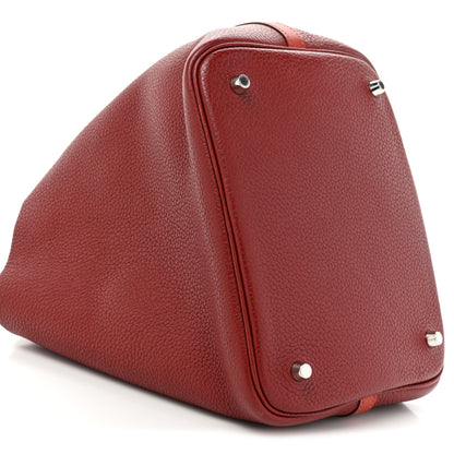 Hermes Taurillon Clemence Swift Picotin Lock 22 MM Rouge H Brique 9 of 9