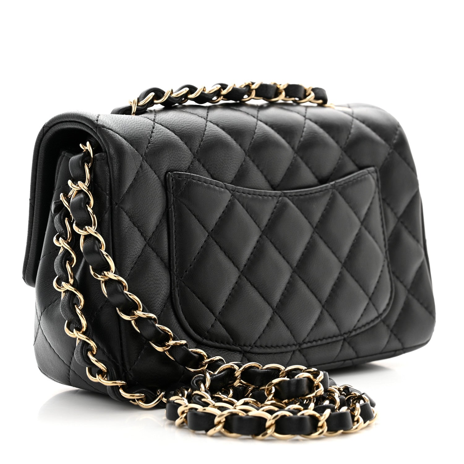 Chanel Lambskin Quilted Mini Rectangular Flap Black 3 of 11