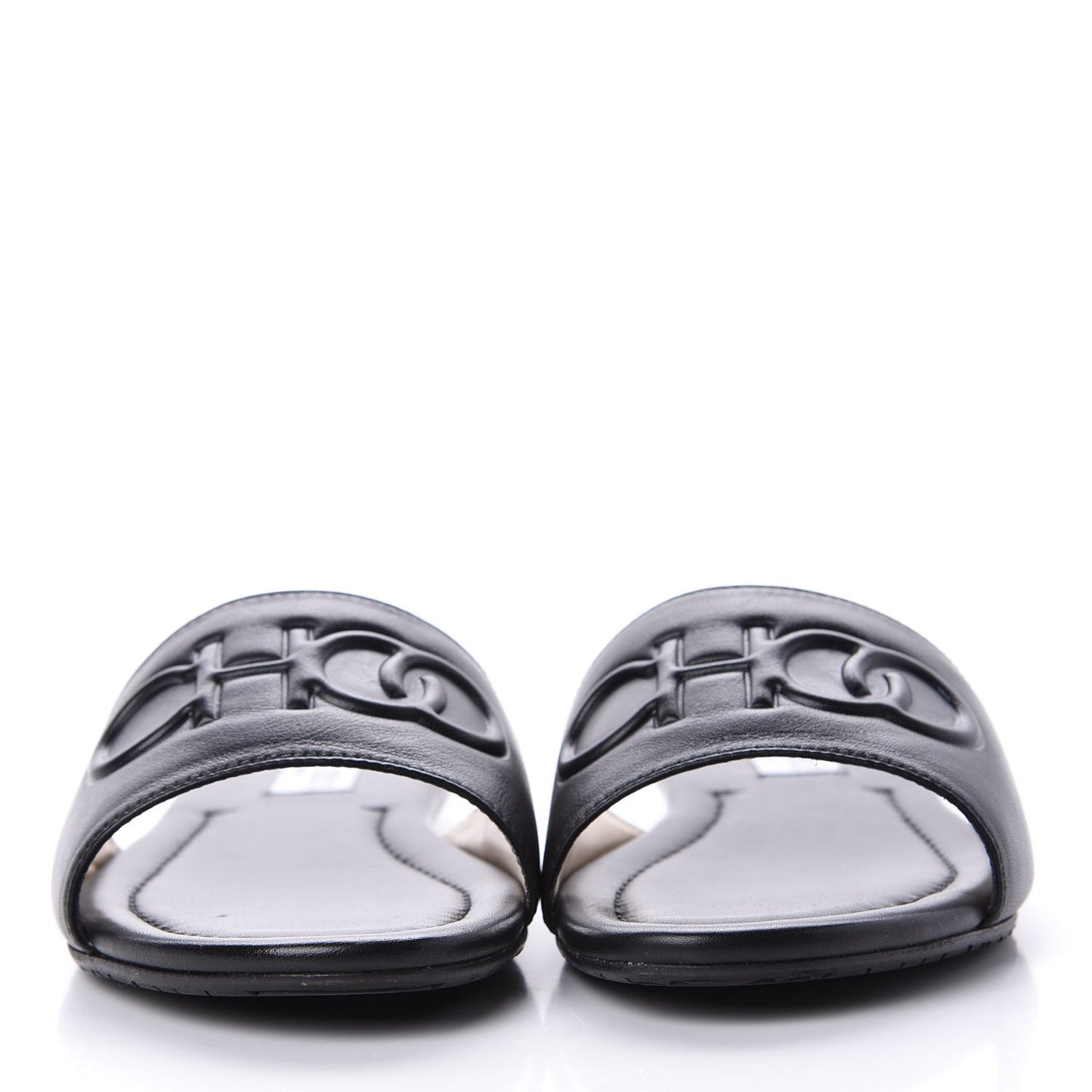 Calfskin Tiaret Flat Sandals 39.5 Black