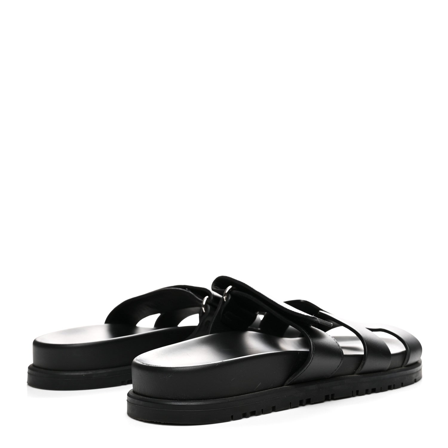 Hermes Calfskin Womens Chypre Sandals 36.5 Black 5 of 9