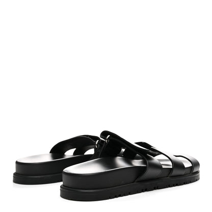 Hermes Calfskin Womens Chypre Sandals 36.5 Black 5 of 9