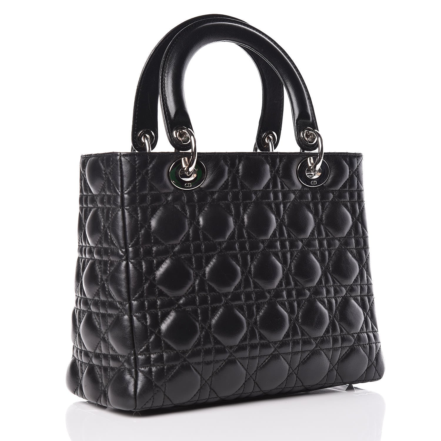 Christian Dior Lambskin Cannage Medium Lady Dior Black 3 of 9