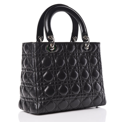 Christian Dior Lambskin Cannage Medium Lady Dior Black 3 of 9