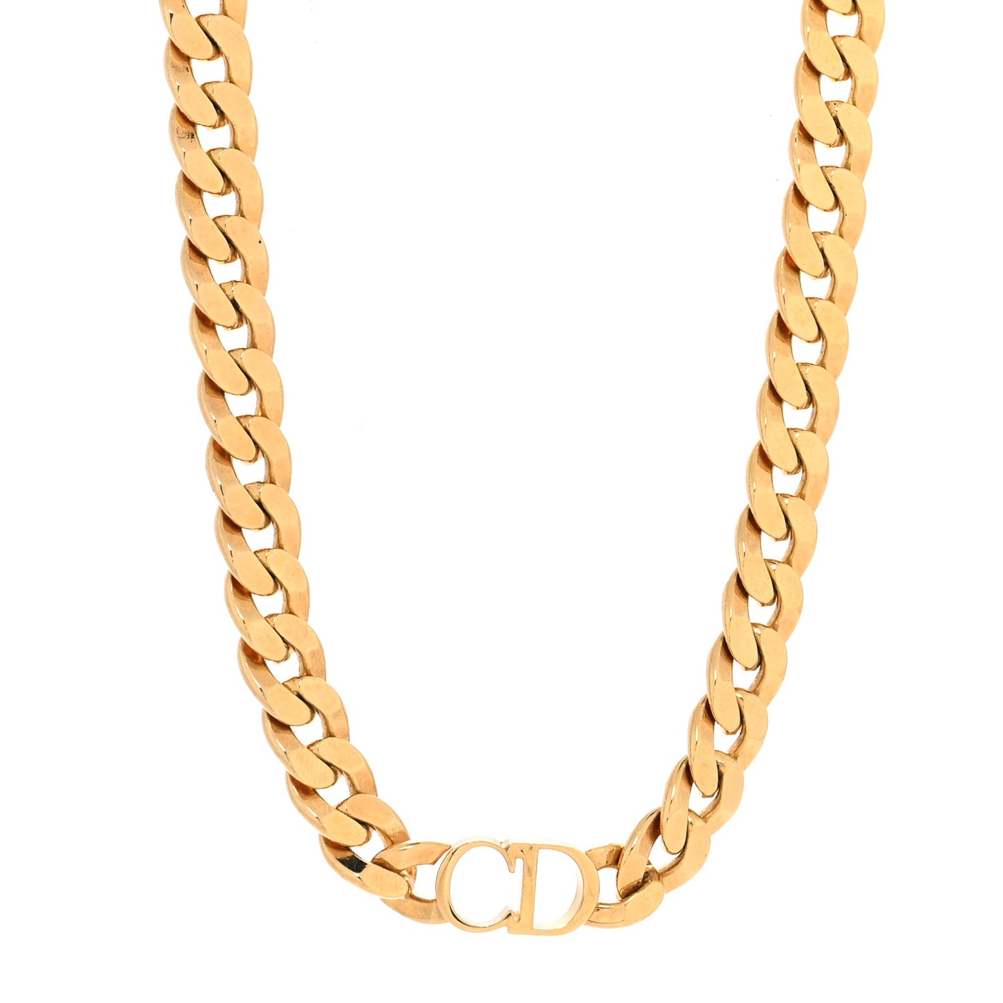Metal CD Choker Necklace Gold