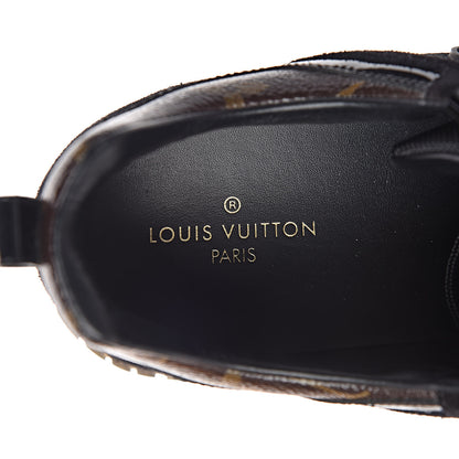 Louis Vuitton Suede Monogram Run Away Sneakers 39 Black 8 of 11