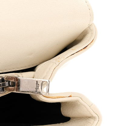 Saint Laurent Sheepskin Matelasse Chevron Monogram Medium College Bag Dove White 17 of 20
