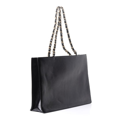 Chanel Glazed Aged Calfskin CC Tote Black 2 of 5