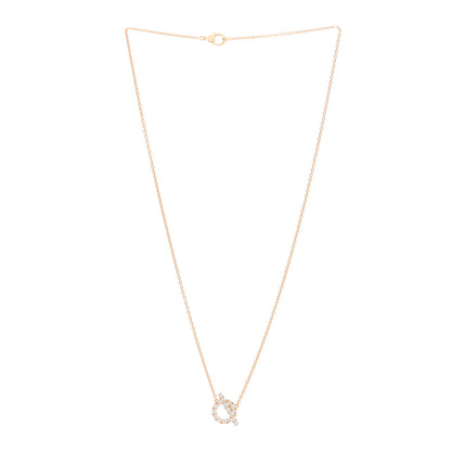 Hermes 18K Rose Gold Diamond Finesse Pendant Necklace 3 of 6