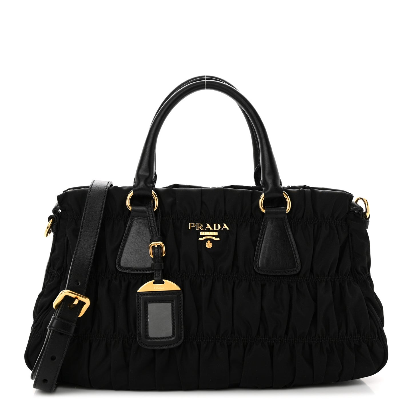 Tessuto Nylon Gaufre Tote Black