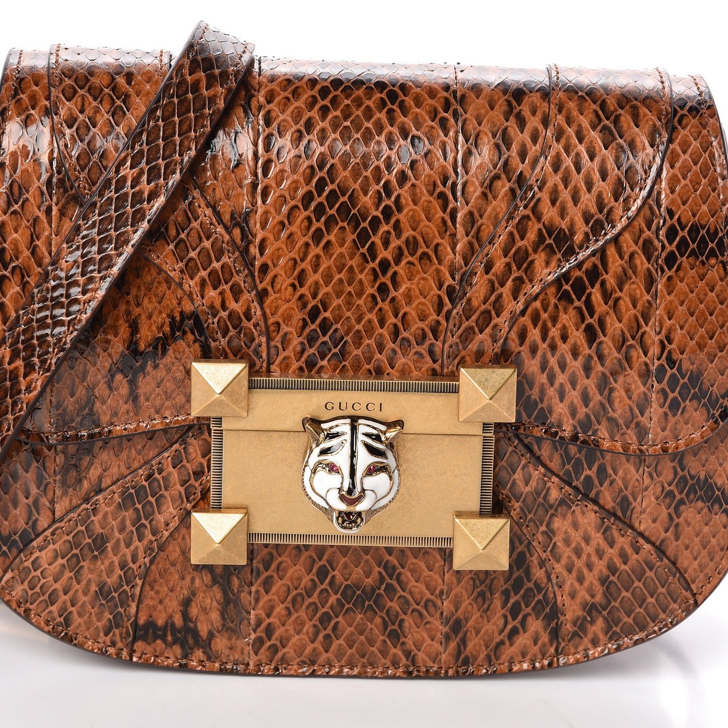 Elaphe Radiata Crystal Small Osiride Shoulder Bag Bright Cuir Ruby