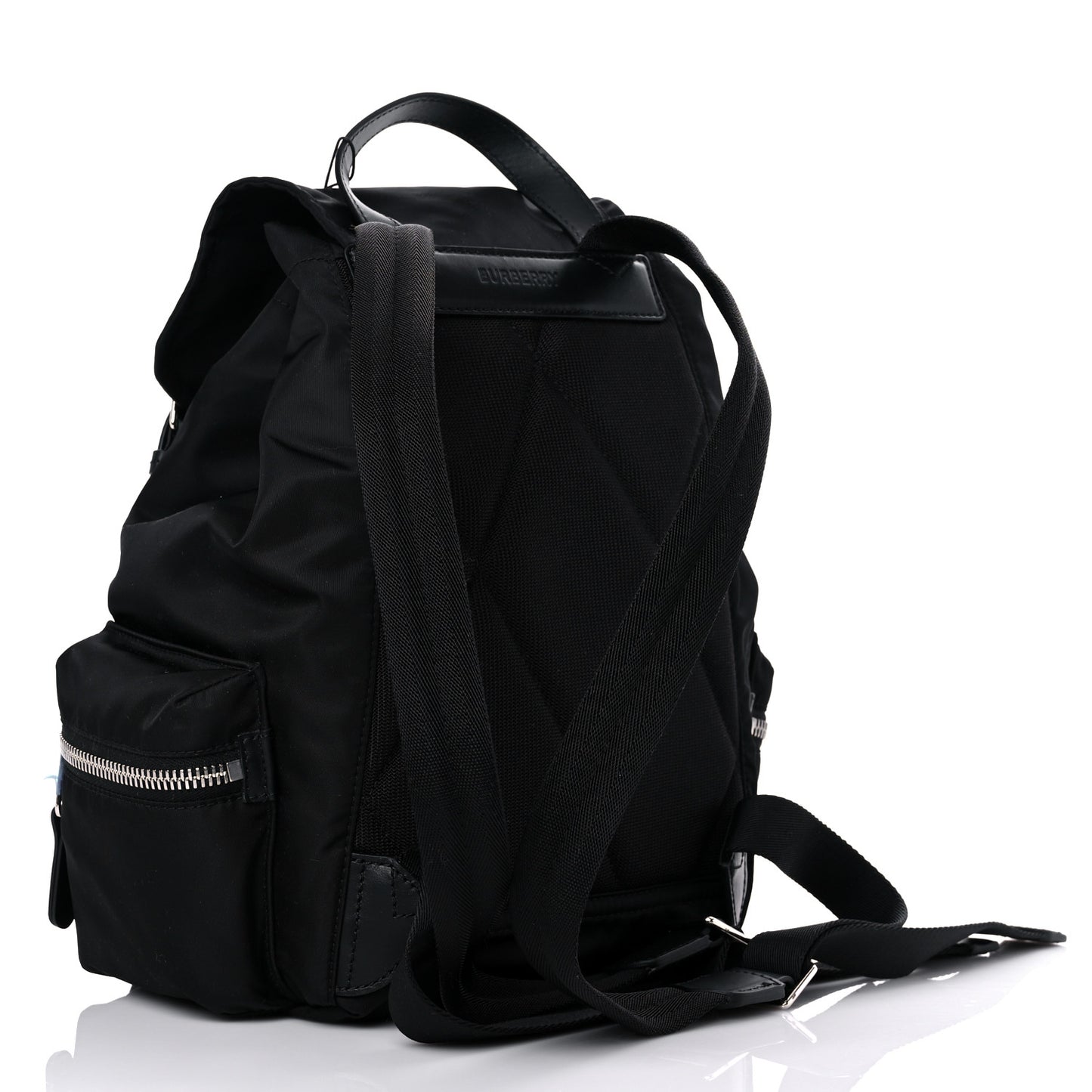 Nylon Logo Print Medium Rucksack Backpack Black