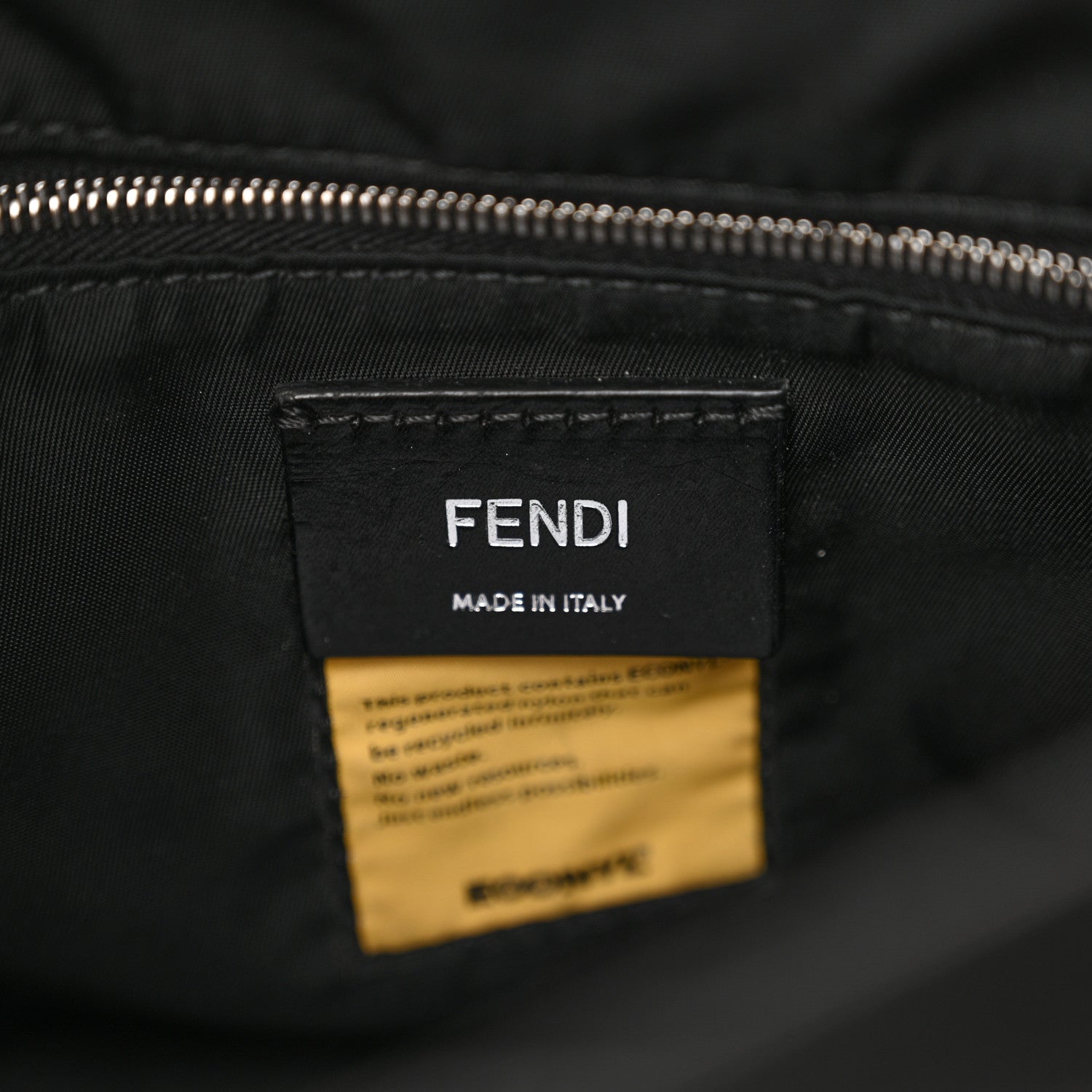 Fendi Econyl Nylon Cuoio Romano Monochrome Medium Baguette Messenger Bag Black 6 of 12