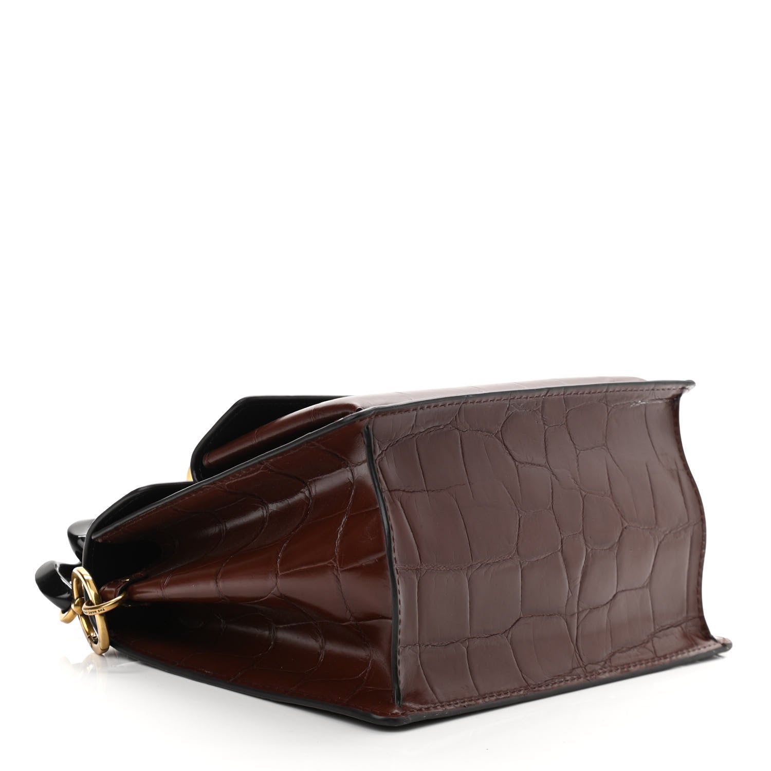 Marc Jacobs Calfskin Crocodile Embossed Uptown Shoulder Bag Brown 3 of 11