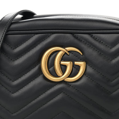 Gucci Calfskin Matelasse Small GG Marmont Chain Shoulder Bag Black 8 of 11