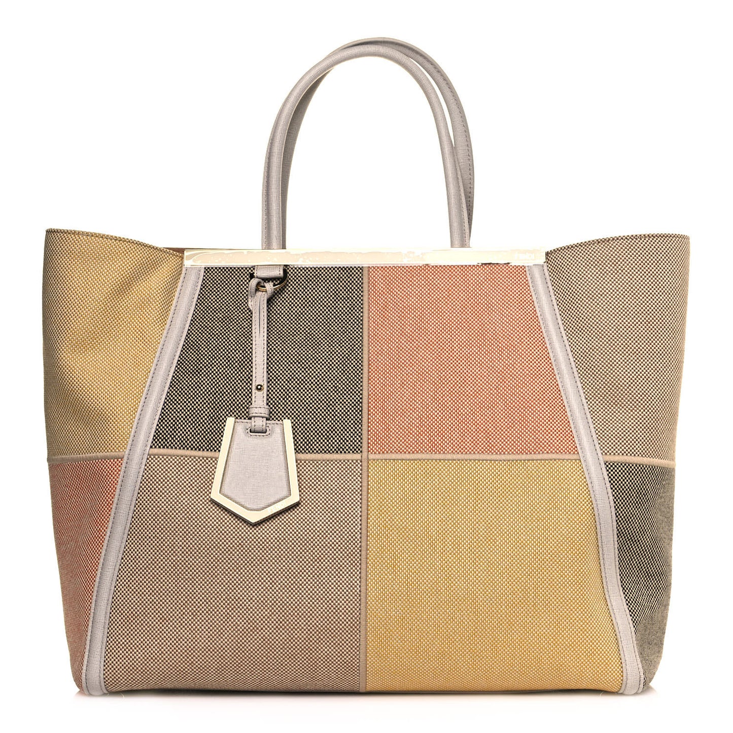 Canvas Vitello Elite Large 2Jours Tote Latte Multicolor