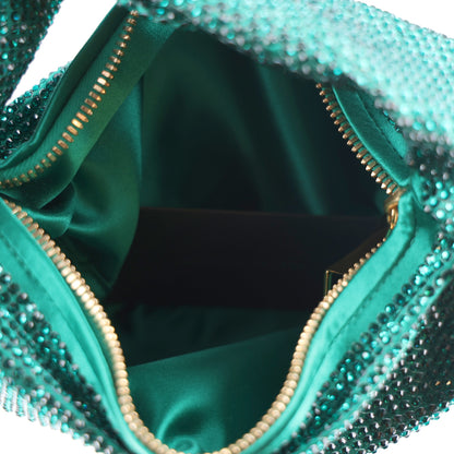 Bottega Veneta Crystal Embellished Satin Mini Hotfix Jodie Emerald 5 of 11