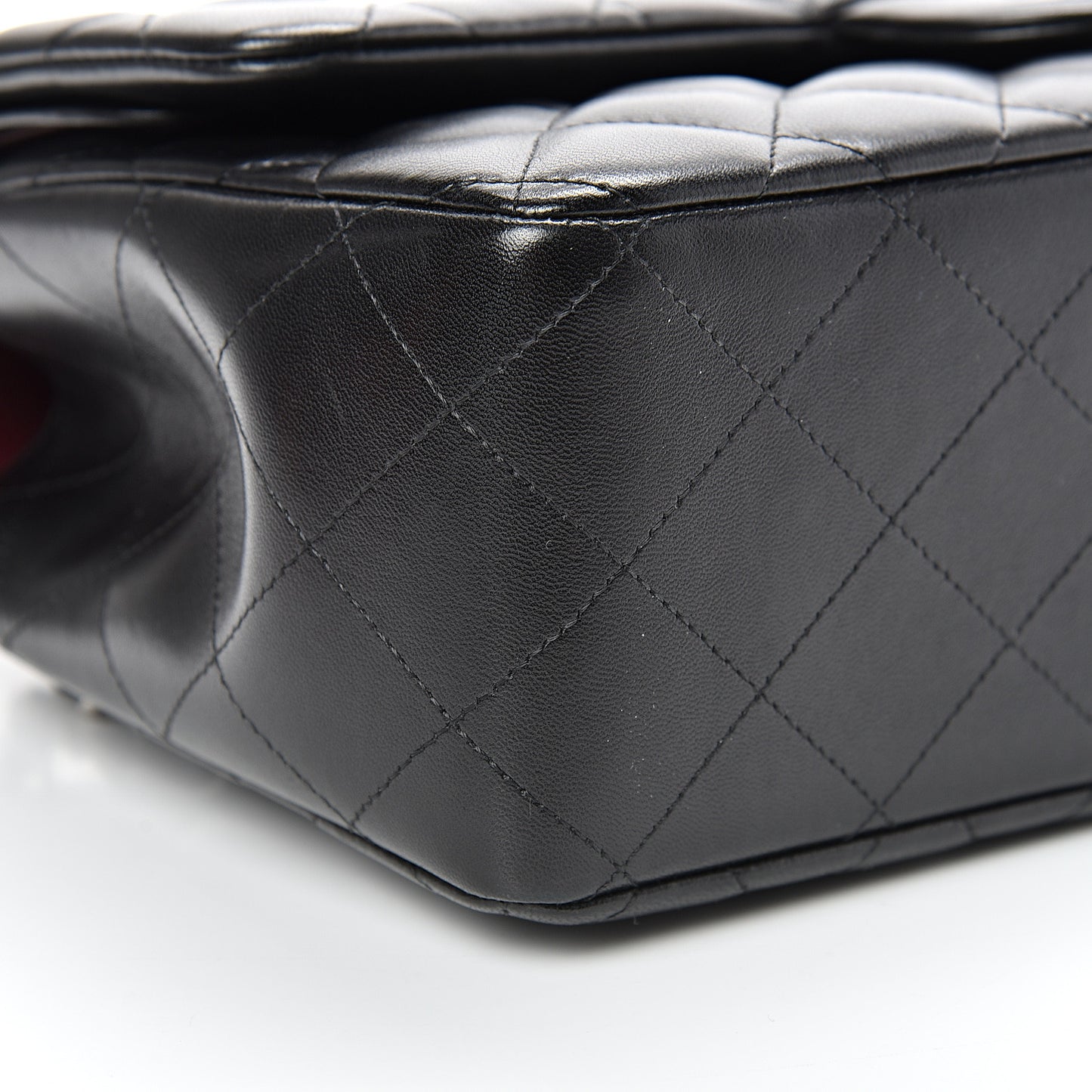 Lambskin Quilted Jumbo Double Flap Black