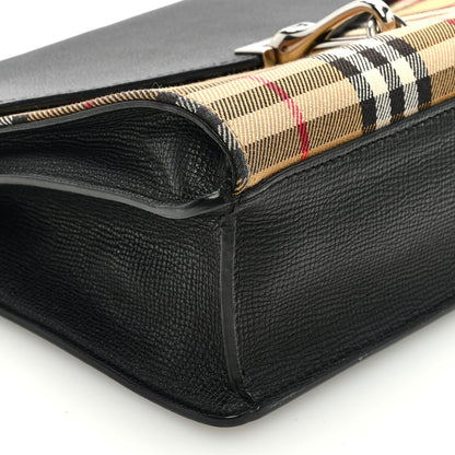 Burberry Derby Calfskin Vintage Check Small Macken Crossbody Bag Black 8 of 9