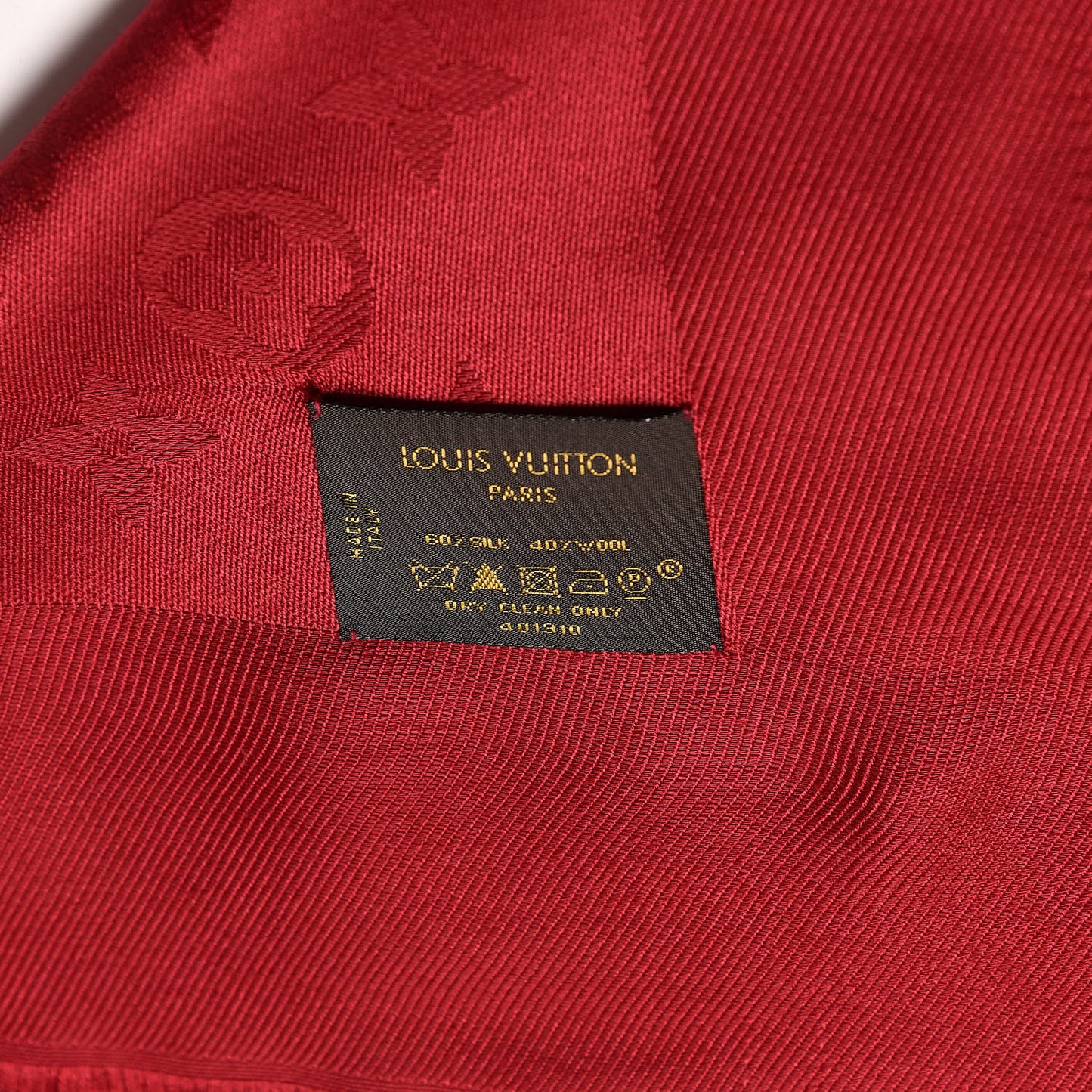 Silk Wool Monogram Shawl Pomme D'Amour