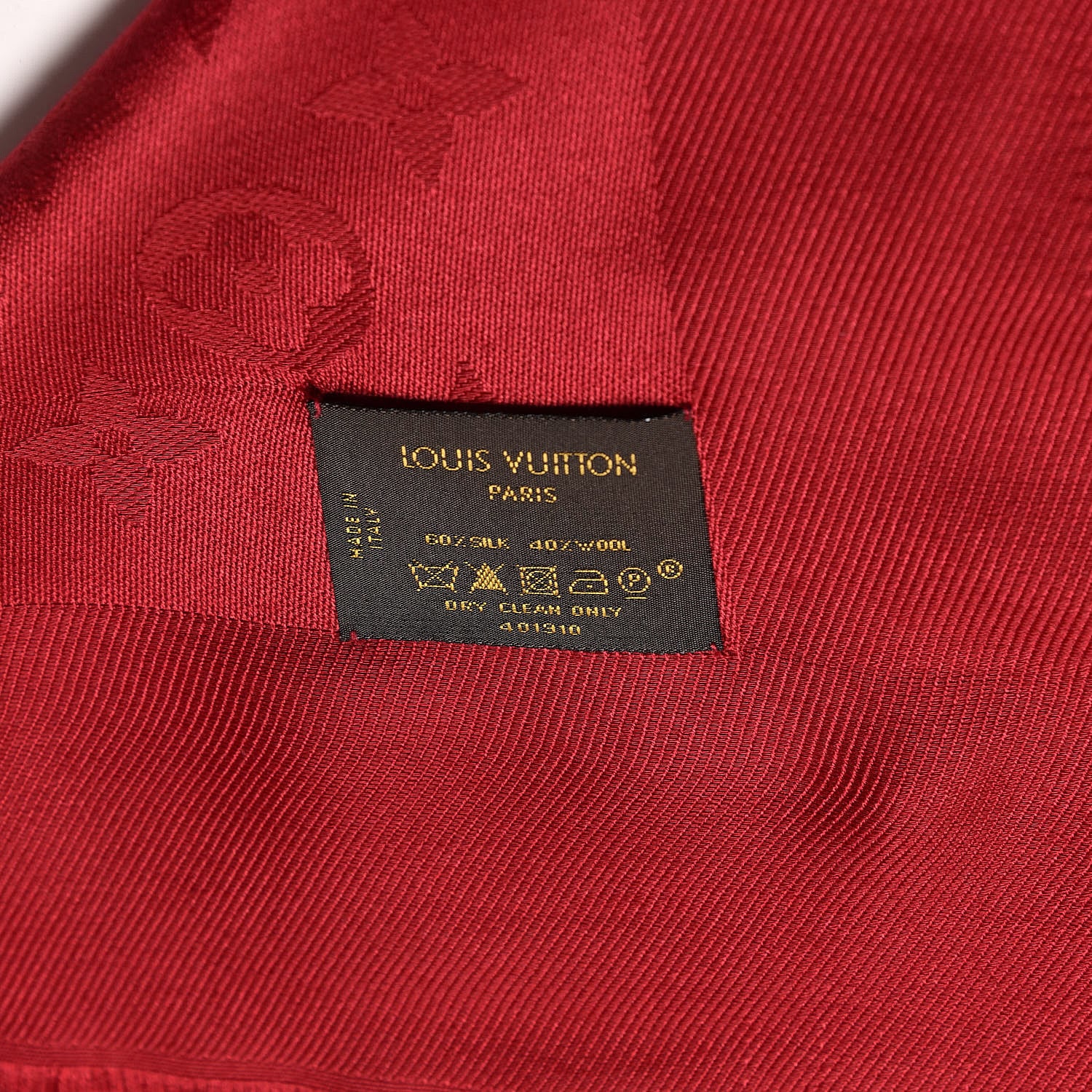 Louis Vuitton Silk Wool Monogram Shawl Pomme D'Amour 3 of 4