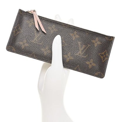 Louis Vuitton Monogram Felicie Chain Wallet Zippered Insert Rose Ballerine 2 of 6