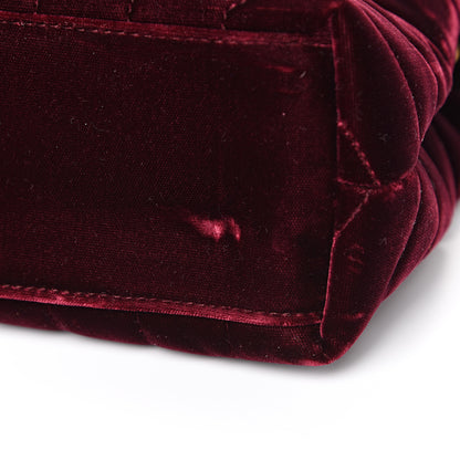 Saint Laurent Velvet Y Quilted Monogram Small Loulou Chain Satchel Burgundy 10 of 12