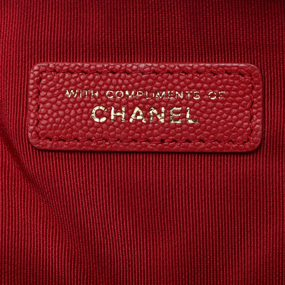 Chanel Caviar Chevron Quilted Large Cosmetic Case Red 7 of 8