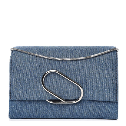 3.1 Phillip Lim 3.1 Denim Alix Soft Flap Clutch Washed Indigo 1 of 9