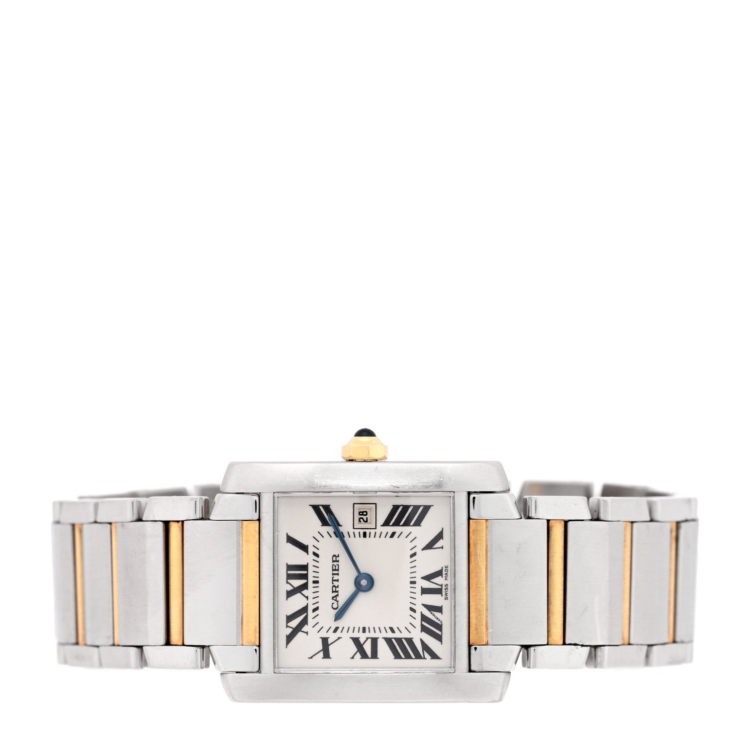 Cartier Stainless Steel 18K Yellow Gold 25mm Tank Francaise Quartz Watch 2 of 5