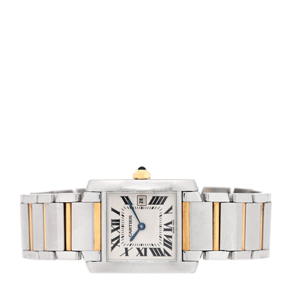 Cartier Stainless Steel 18K Yellow Gold 25mm Tank Francaise Quartz Watch 2 of 5