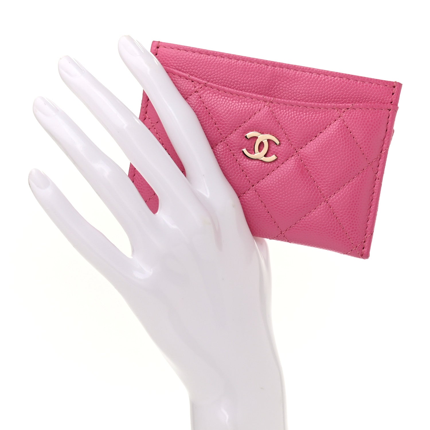 Chanel Caviar Quilted Card Holder Pink 2 of 8