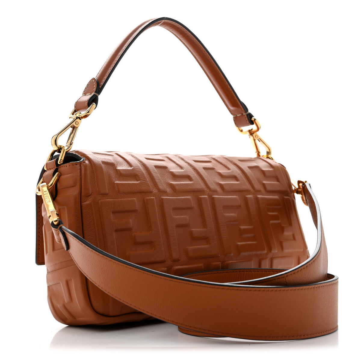 Fendi Nappa FF 1974 Embossed Baguette Coloniale 3 of 16