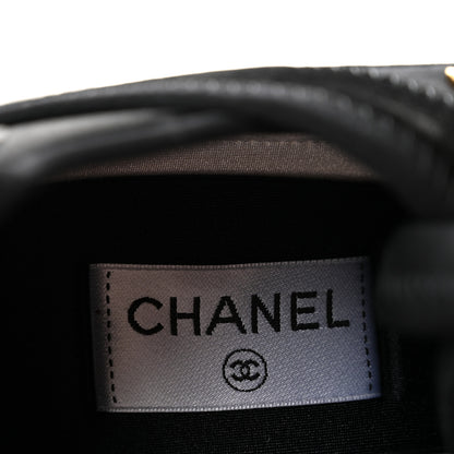 Chanel Velvet Calfskin Mixed Fibers CC Sneakers 41 Black 7 of 11