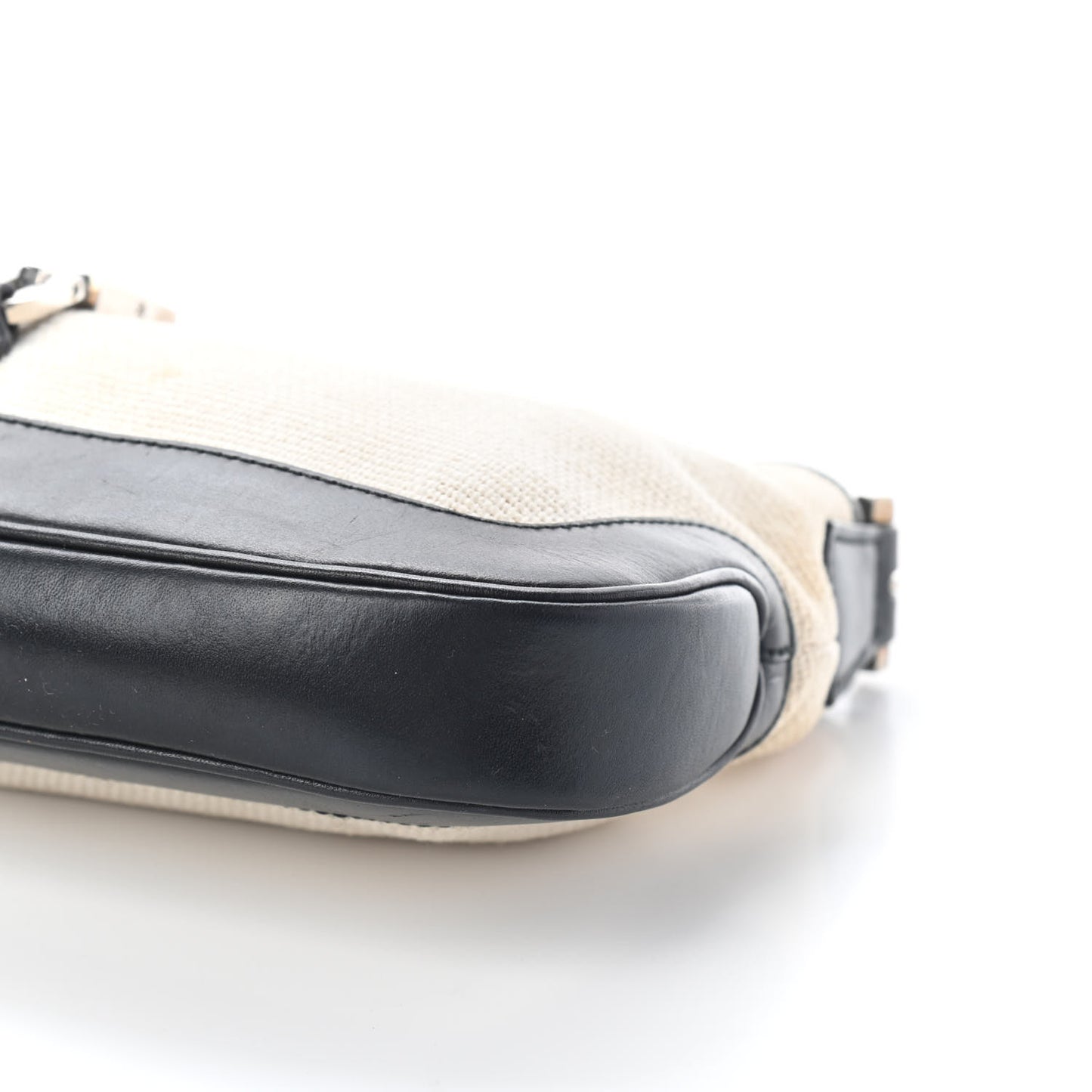 Canvas Calfskin Jackie O Hobo Black Tan