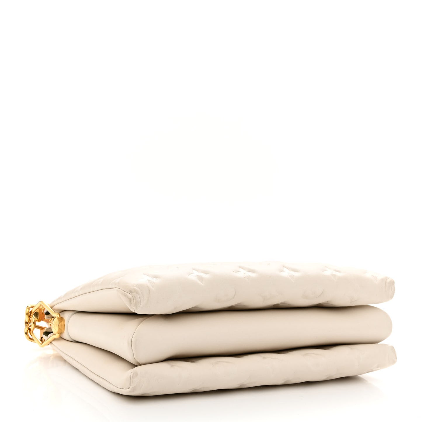 Lambskin Embossed Monogram Coussin PM Beige Cream
